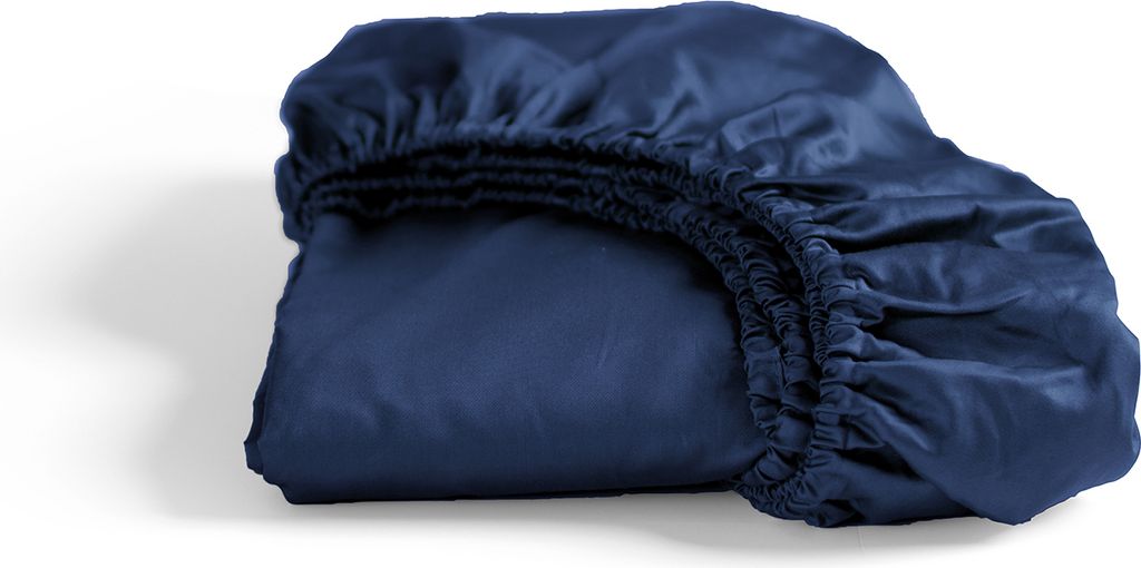 Cinderella Sundays - Spannbettlaken (bis 25 cm) - Satin - 90x200 cm - Navy