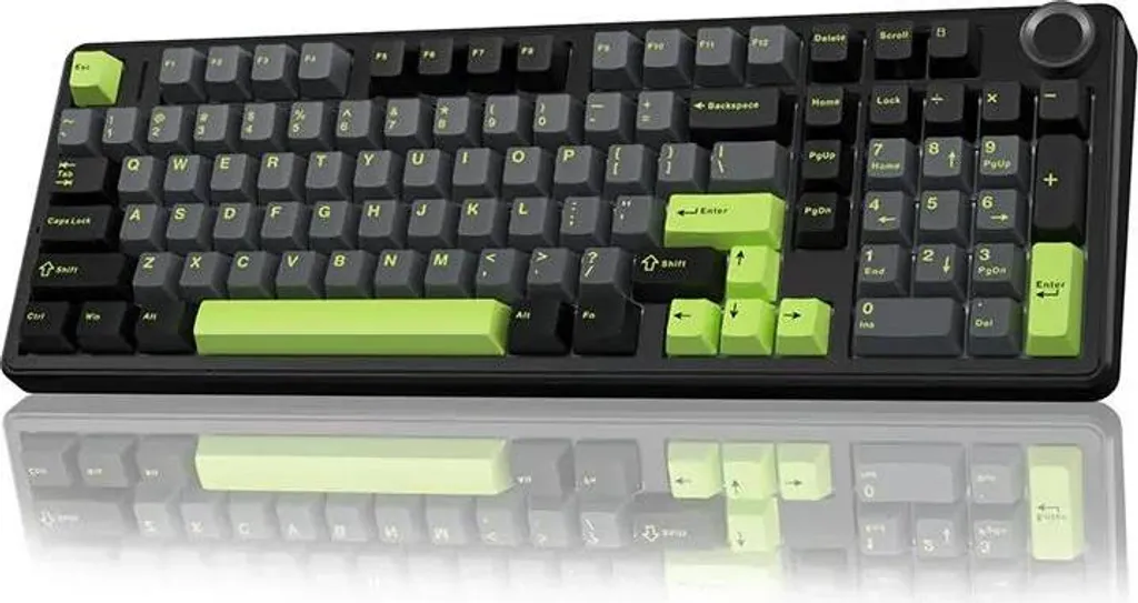 Clavier Tri-Mode Gasket Mount avec Switch V3 Bois Gris Vert et Noir
