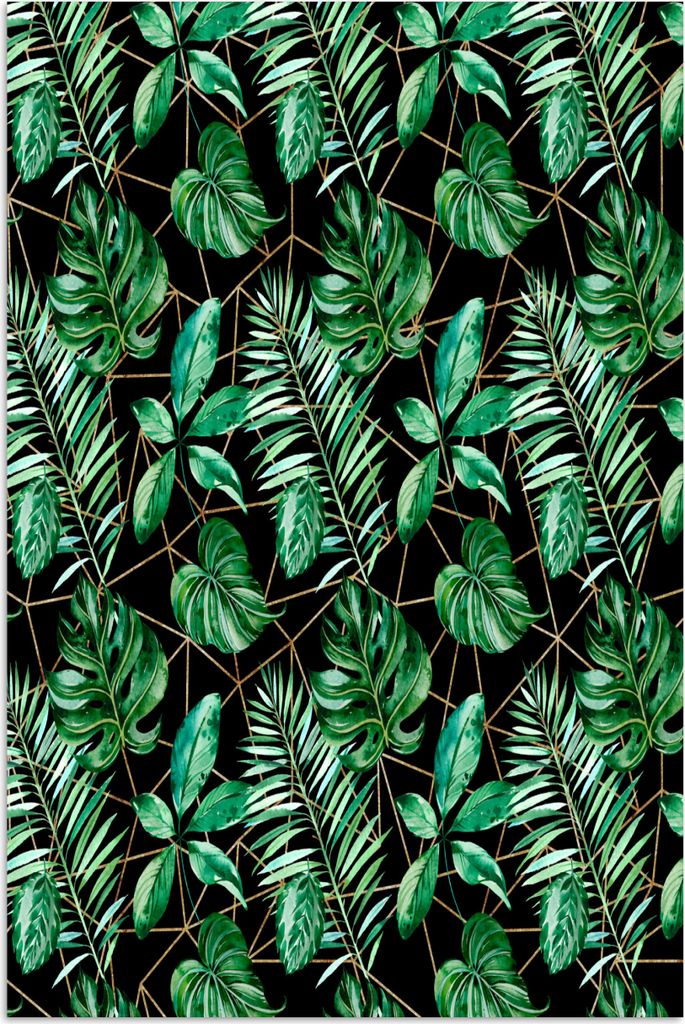 MuchoWow Poster Blätter - Grün - Abstrakt 20x30 cm - Papierdruck