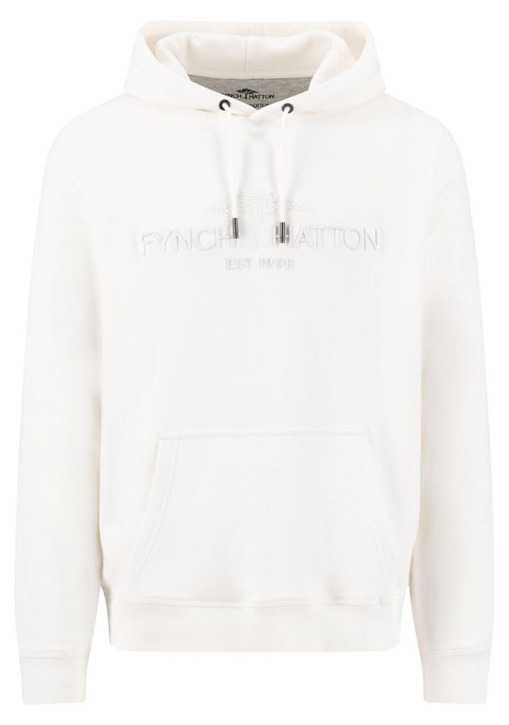 FYNCH-HATTON Herren Hoodie mit Logo und Kapuze new offwhite