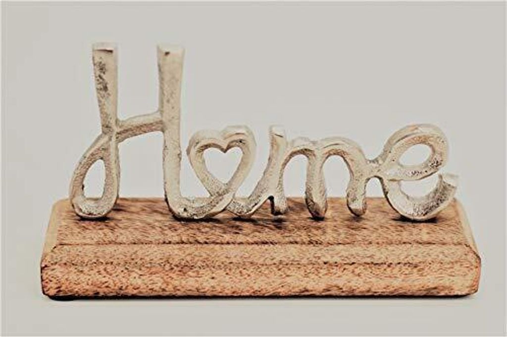Deko-Objekt Schriftzug HOME Hellbraun