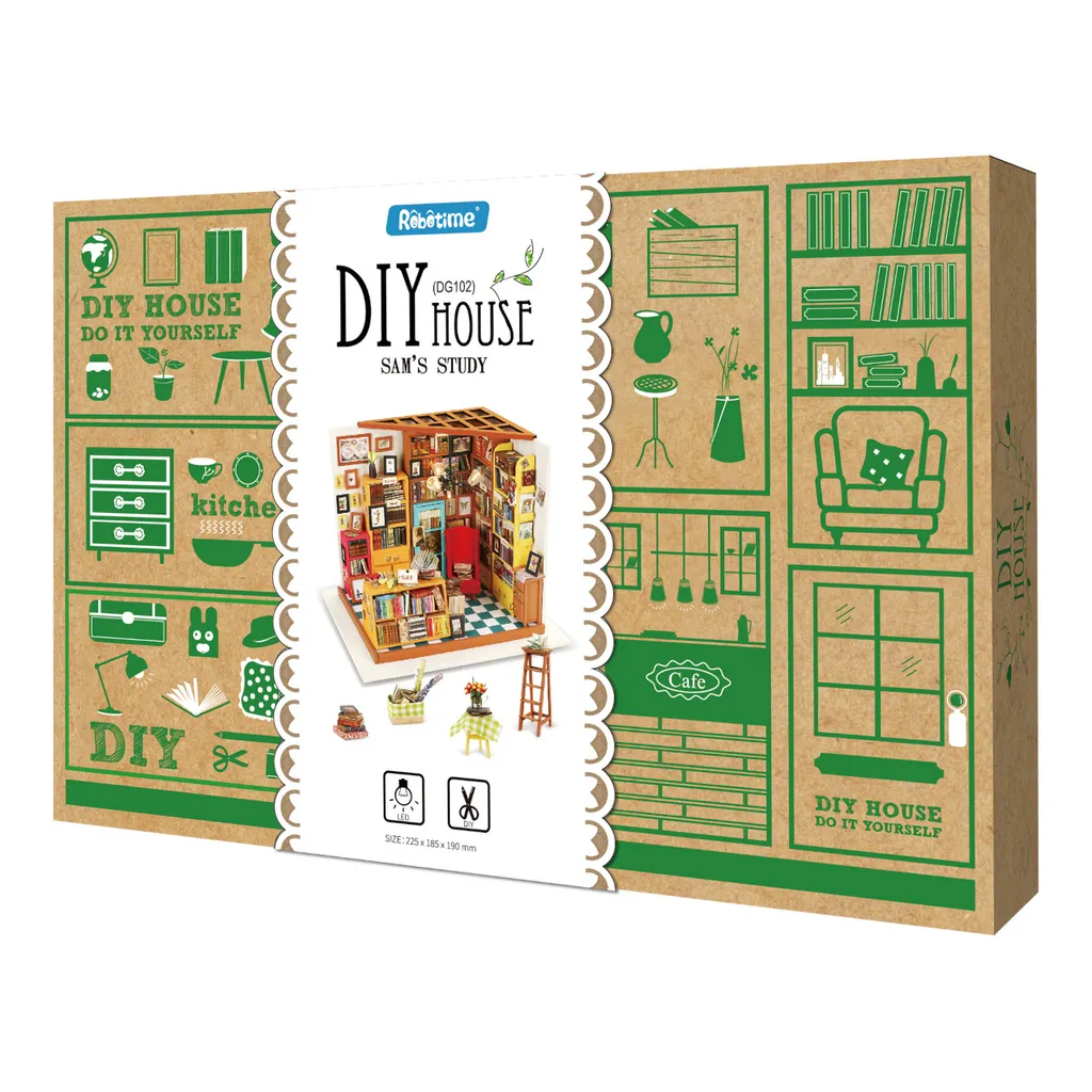 Kit Construction Miniature La Bibliothèque de Sam Idée Cadeau Créative