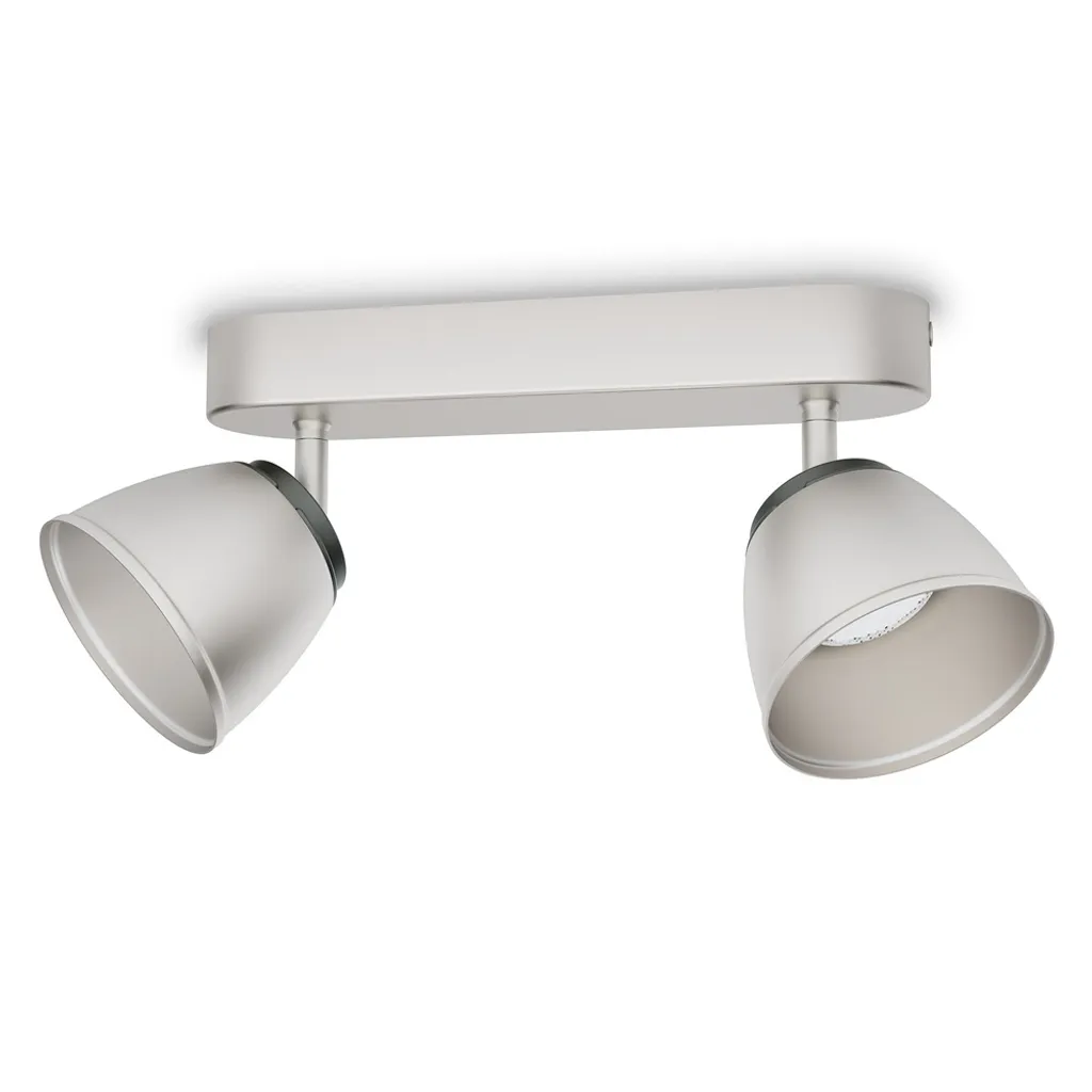 Plafoniera LED Philips County 2 Faretti 660lm Cromo Opaco Offerta