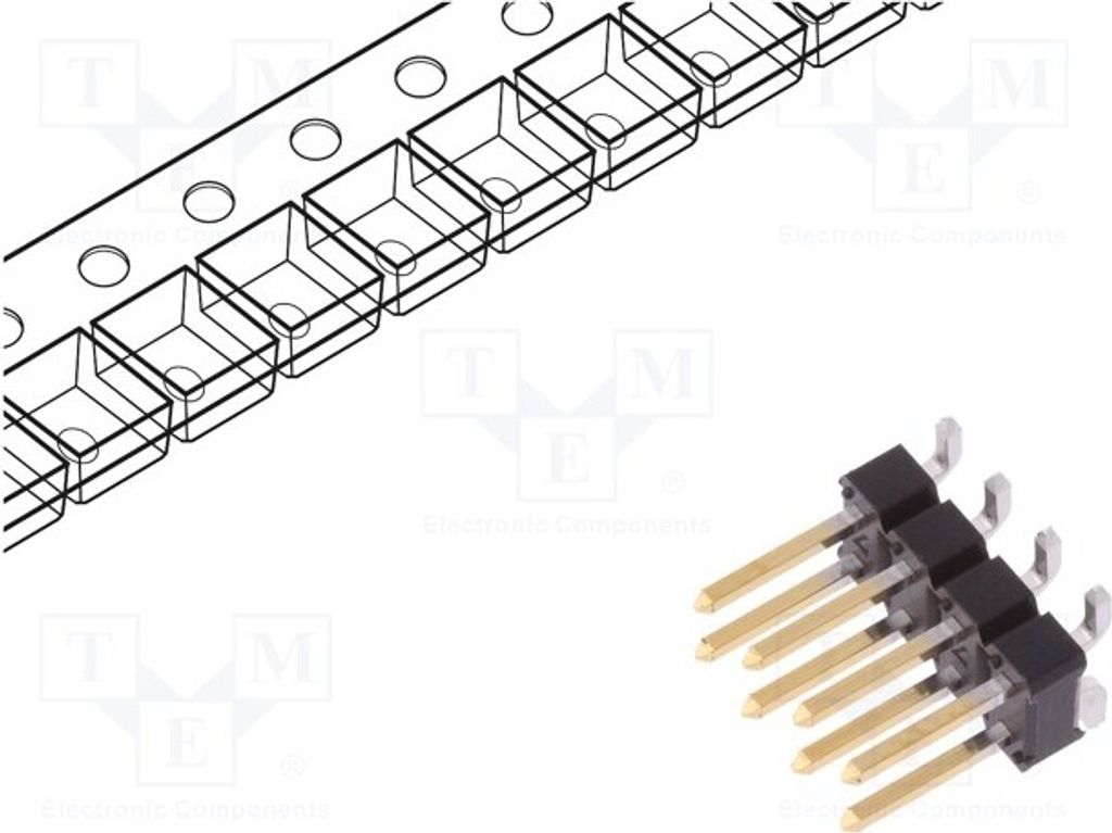 2x Stiftleiste vertikal männlich Stift PIN: 8 2,54mm 95278-801A08LF Stiftleisten