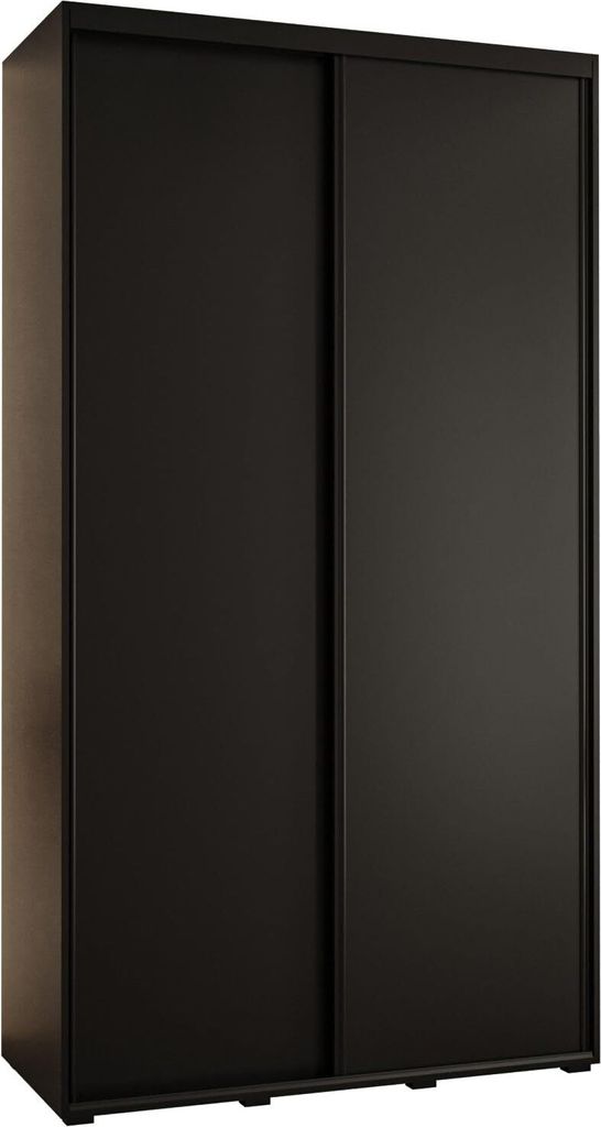 MEBLE KRYSPOL Davos 1 Schrank, zwei Türen - 235,2x130x45 cm - Schwarz Schwarz Schwarz