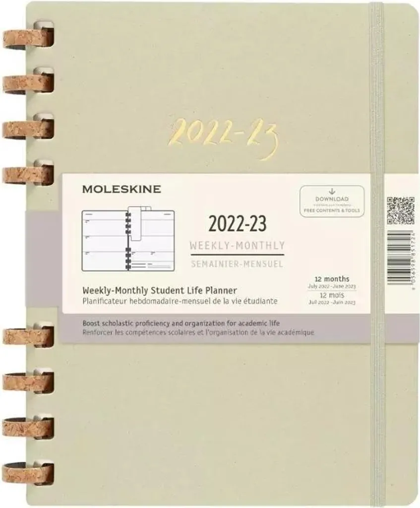 Organiseur Semainier Moleskine 12 Mois avec Couverture Kiwi Souple