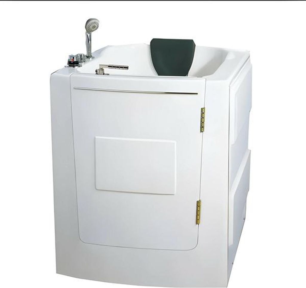 Sitzbadewanne Kompaktbadewanne Badewanne mit Tür Komfortbadewanne 95x85 cm