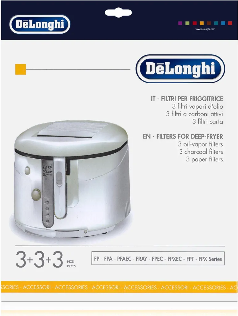 Filtro per friggitrice Delonghi per vapori di grasso, filtro a carboni attivi tipo: F-9 (confezione da 1)