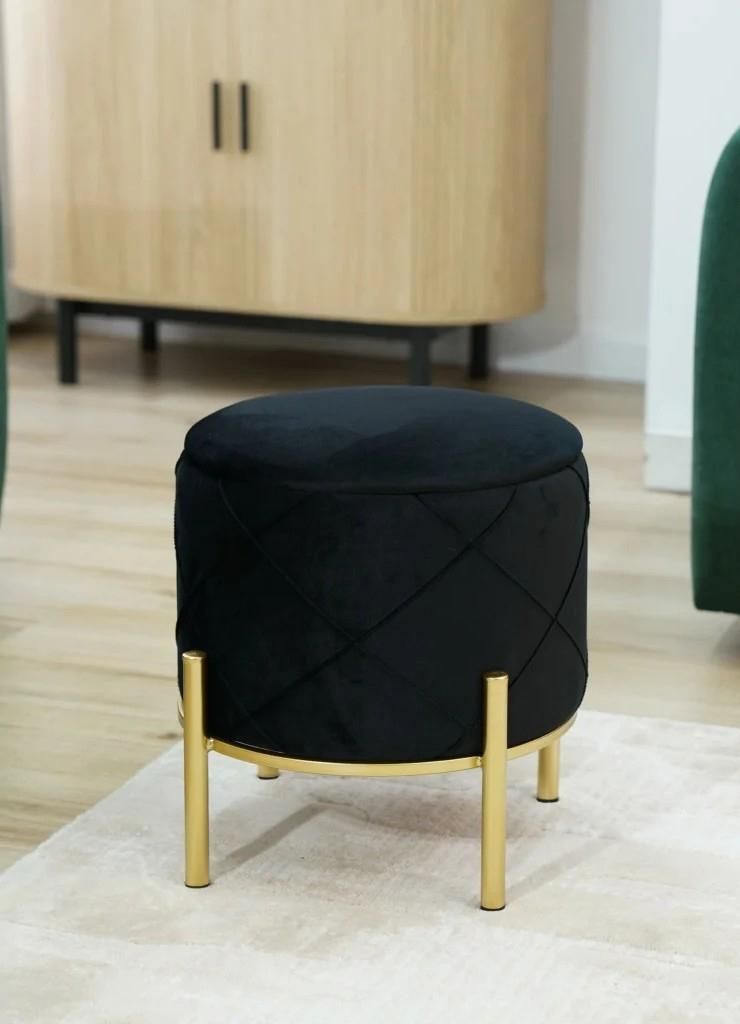 Eleganter JASTRIAN Hocker mit Stauraum – schwarz/gold