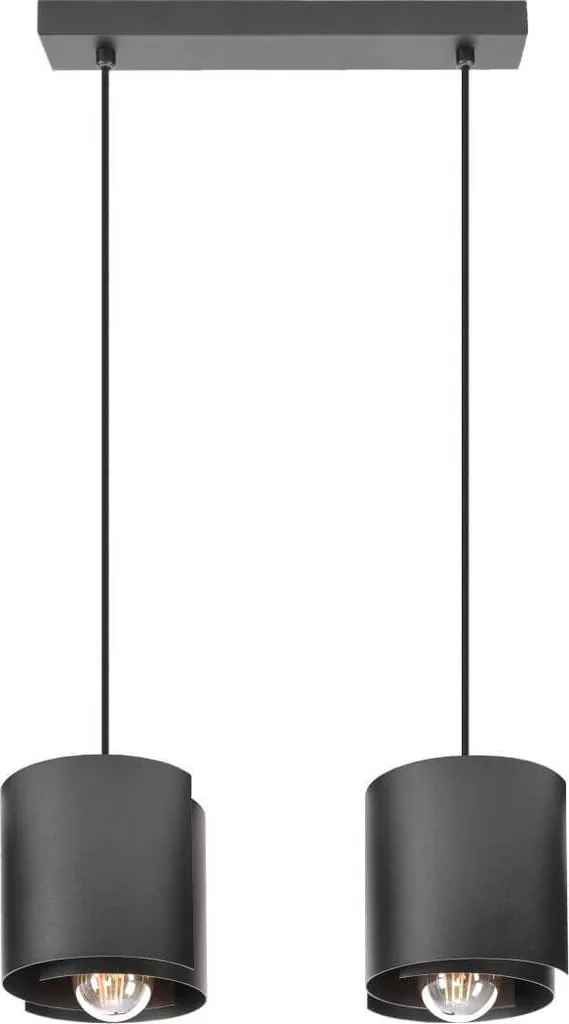 Lampada HUGO 2 Metallo Nero 41 cm E27 - Altezza Regolabile 60W - 1