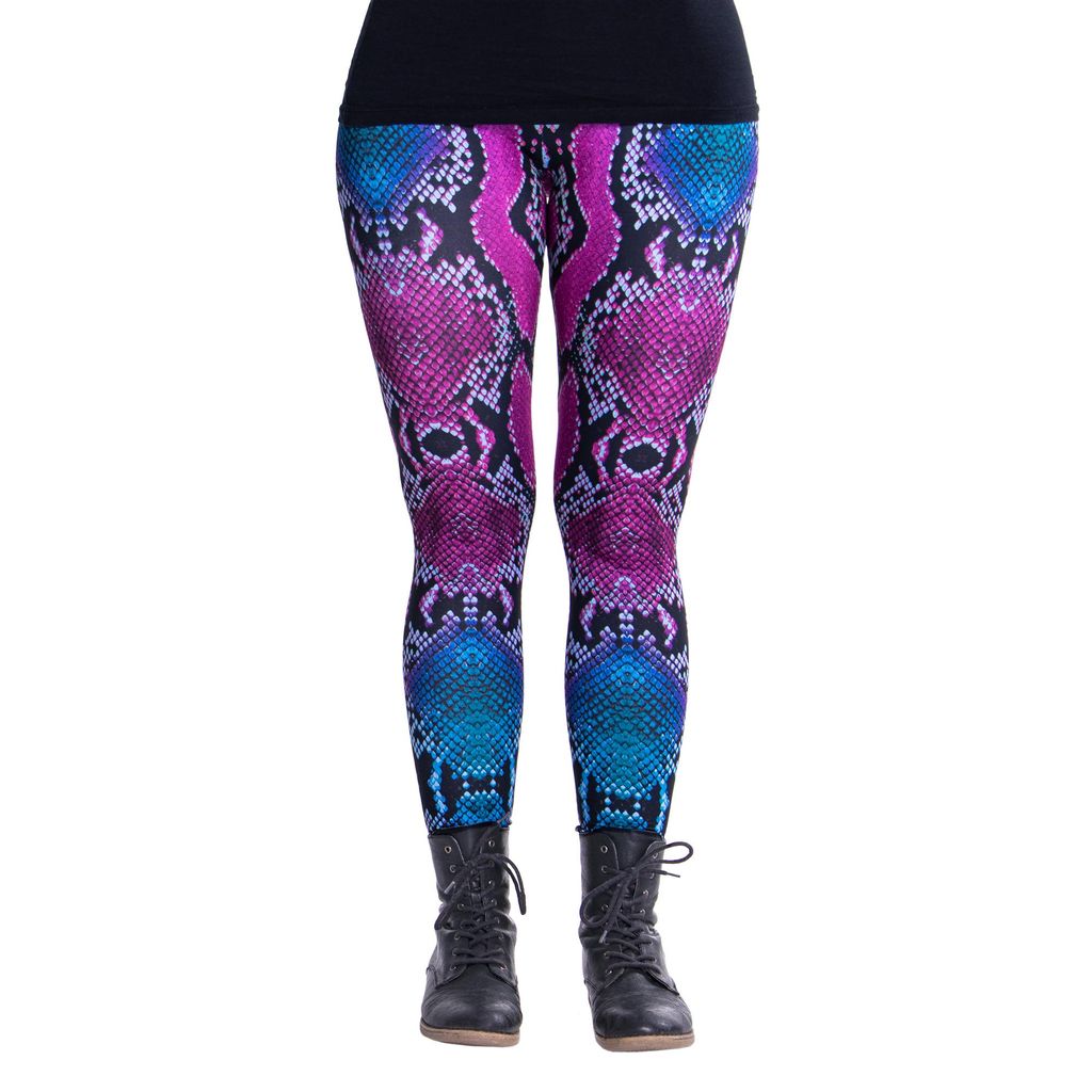 cosey - Bedruckte Tiermotiv-Leggins (Einheitsgröße) - Design Pink Snake