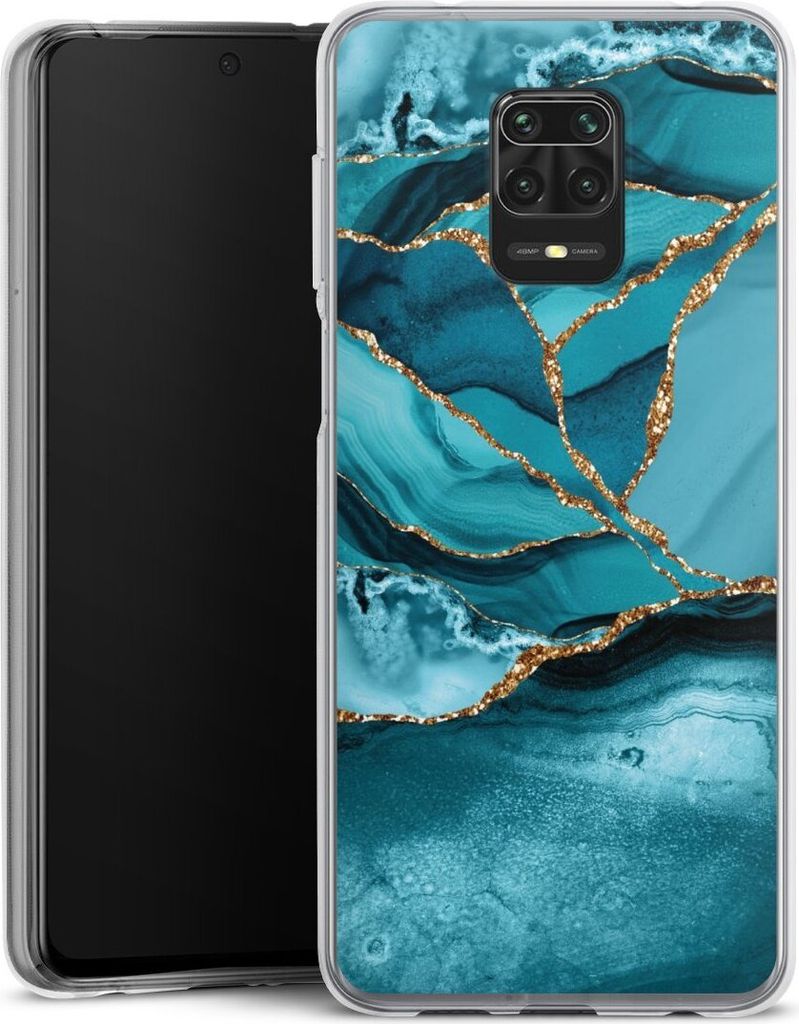 DeinDesign Handyhülle für Xiaomi Redmi Note 9s Silikon Hülle Case Smartphone Schutzhülle Edelstein Glitzer Look Marmor