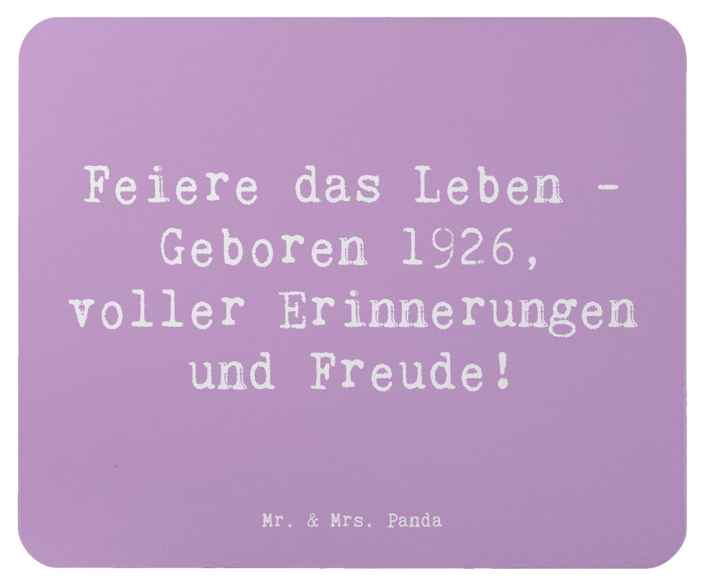 Mr. & Mrs. Panda Mousepad Spruch 1926 Geburtstag - Lavendeltraum - Geschenk, nostalgisches, Happy Birthday, Jahrgang, Vintage, gummi mauspad, Leben...