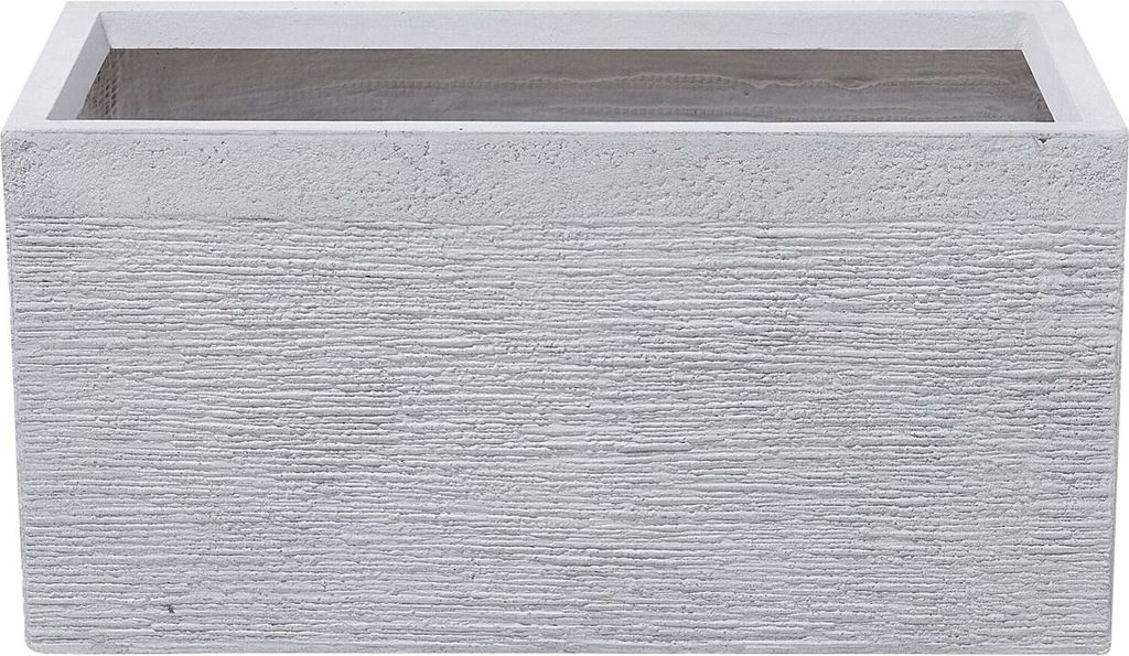 BELIANI Blumentopf Weiß 60 x 29 x 30 cm Lehm-Faser-Mischung und Glasfaser Rechteckig Modernes Design