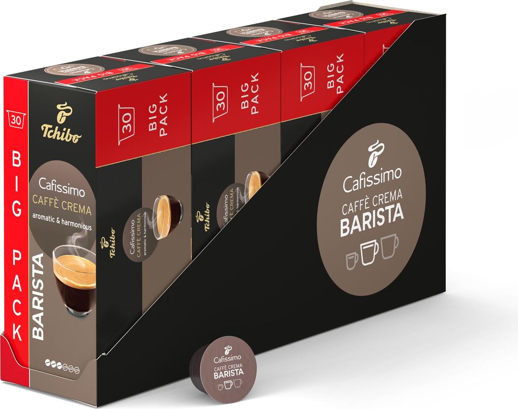 Tchibo Cafissimo Vorratsbox Barista Caffè Crema Kaffeekapseln, 120 Stück - 4 x 30 Kapseln