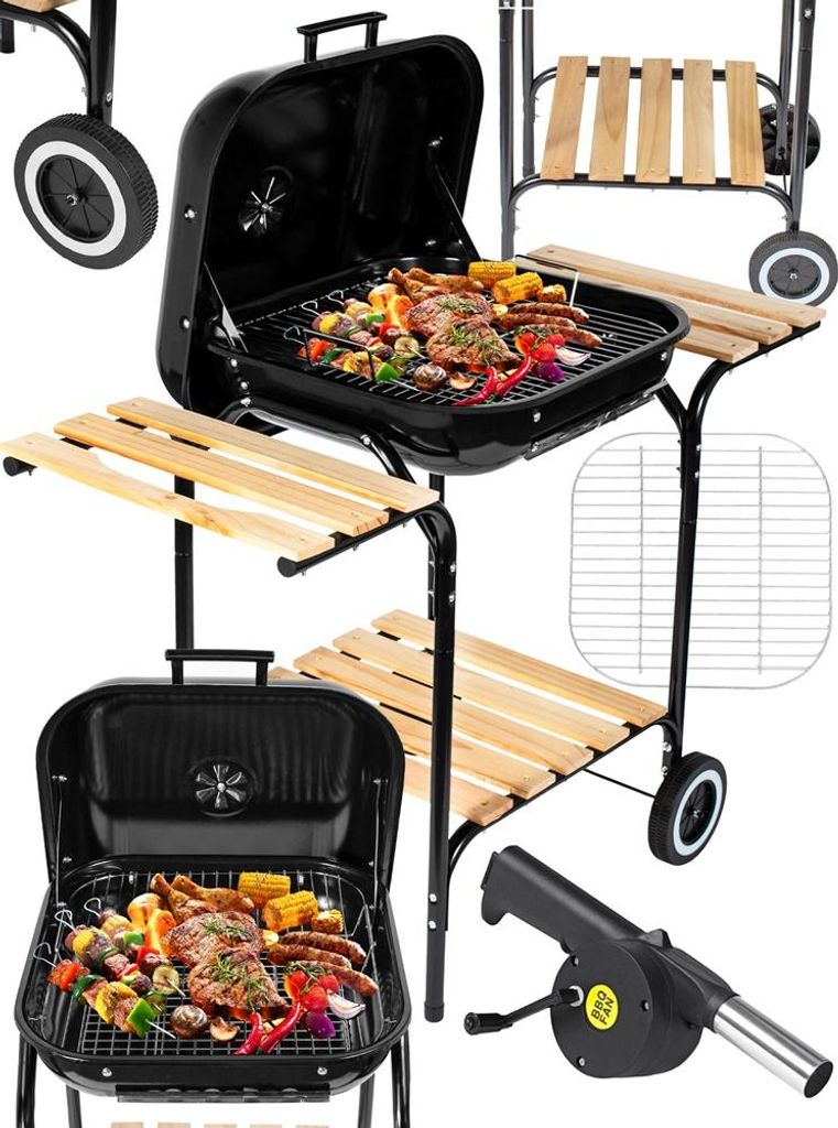 Barbecue au charbon de bois, chariot de barbecue avec Image du produit 