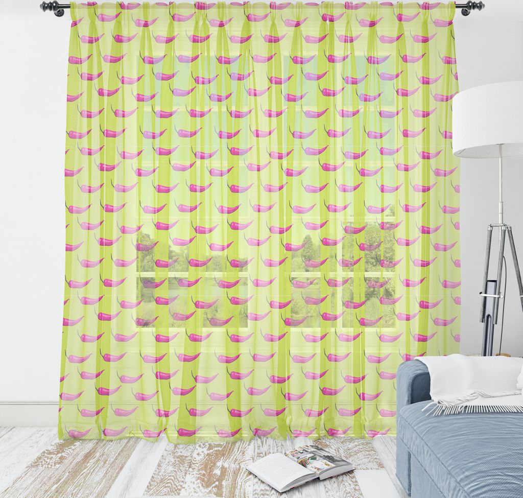 ABAKUHAUS Pfeffer Wandteppich, Moderne Pop-Grafik mit Abstract Colored kreativem und zeitgenössischem Chili, Wohnzimmer Schlafzimmer seidiges Sat...