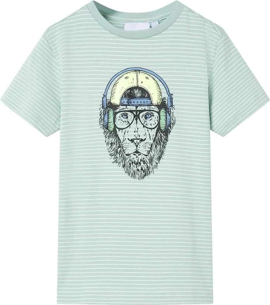 "2026 Aktion"Kinder-T-Shirt - Modernes und langlebige - mit Streifen Helles Minzgrün 128 NEU750993 - Arbeitshosen