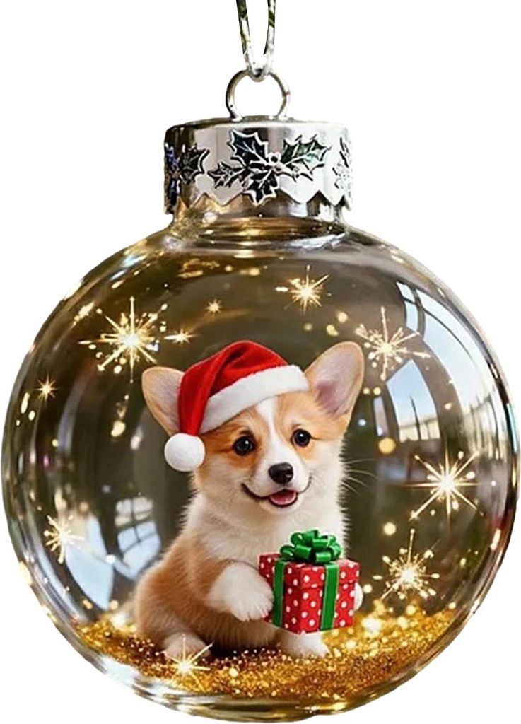 Weihnachtsvogel-Acryl-Ornamente, 2D-Kardinals-Tierbaumschmuck, handgefertigte Weihnachtshänger für Zuhause