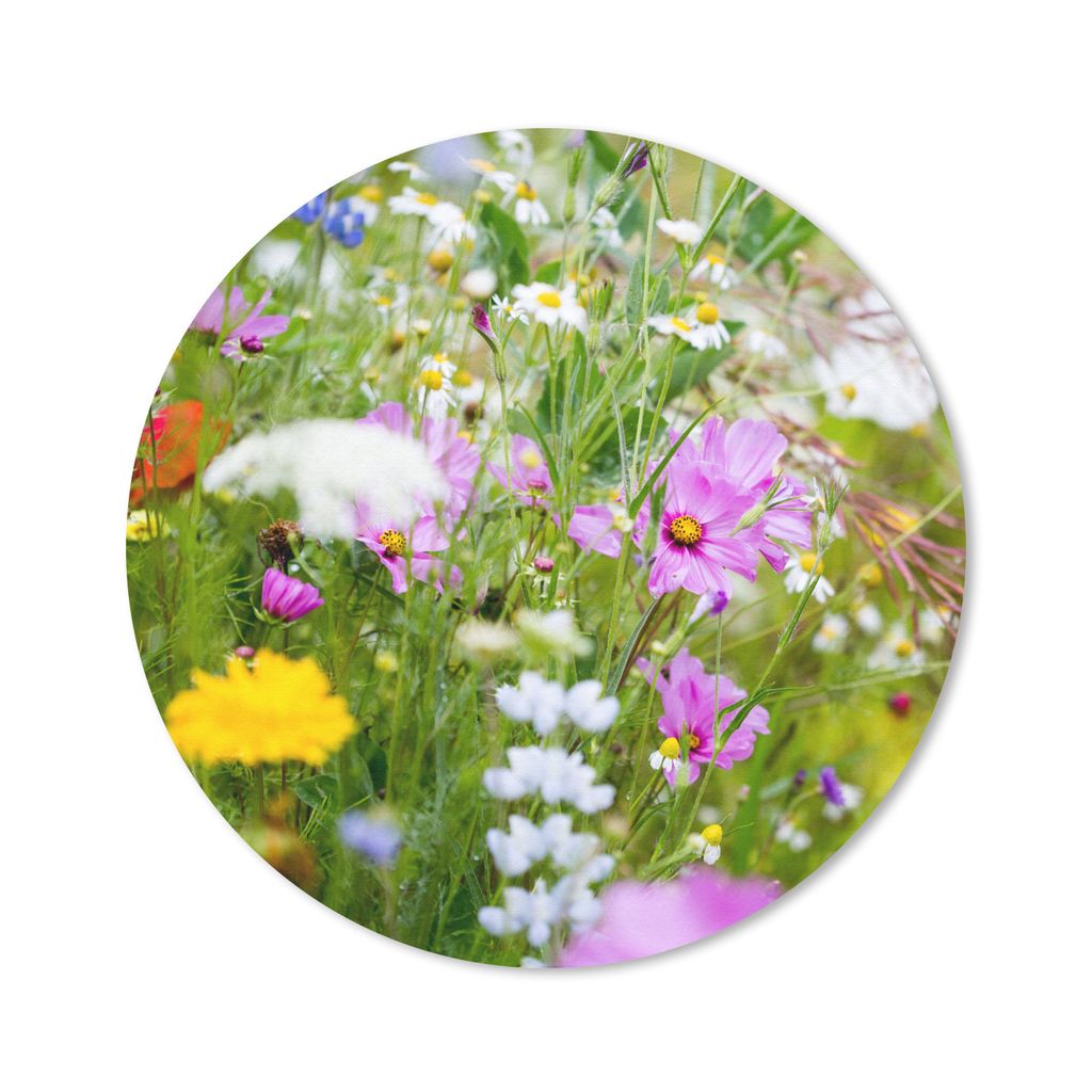 MuchoWow Mauspad Mousepad Blumen - Natur - Grün - Gras - Lila - Weiß 30x30 cm - Mousepads - Maus Mat - Pad - Mausunterlage - Tischunterlage - S...