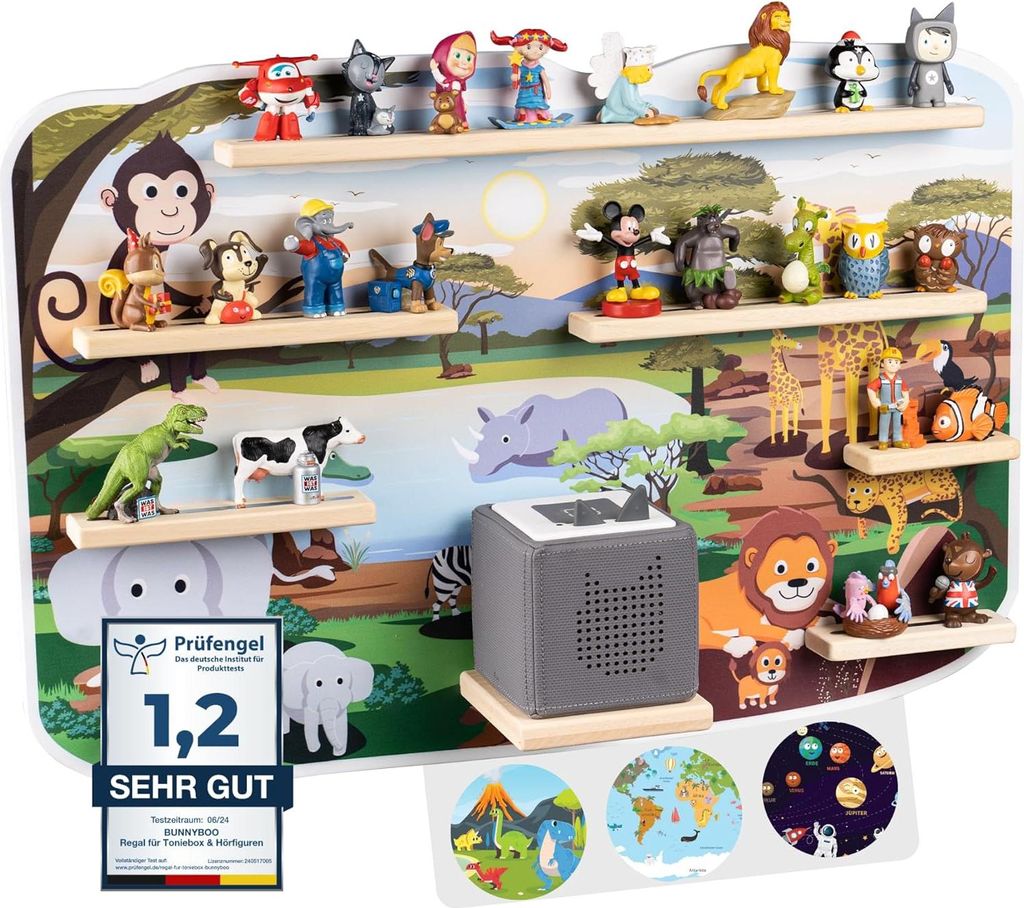 bunnyboo Toniebox Regal - für bis zu 45 Tonies - 2024 - Magnetisches Regal für Toniebox und Figuren - e Qualität - Für Jungen und Mädchen (Saf...
