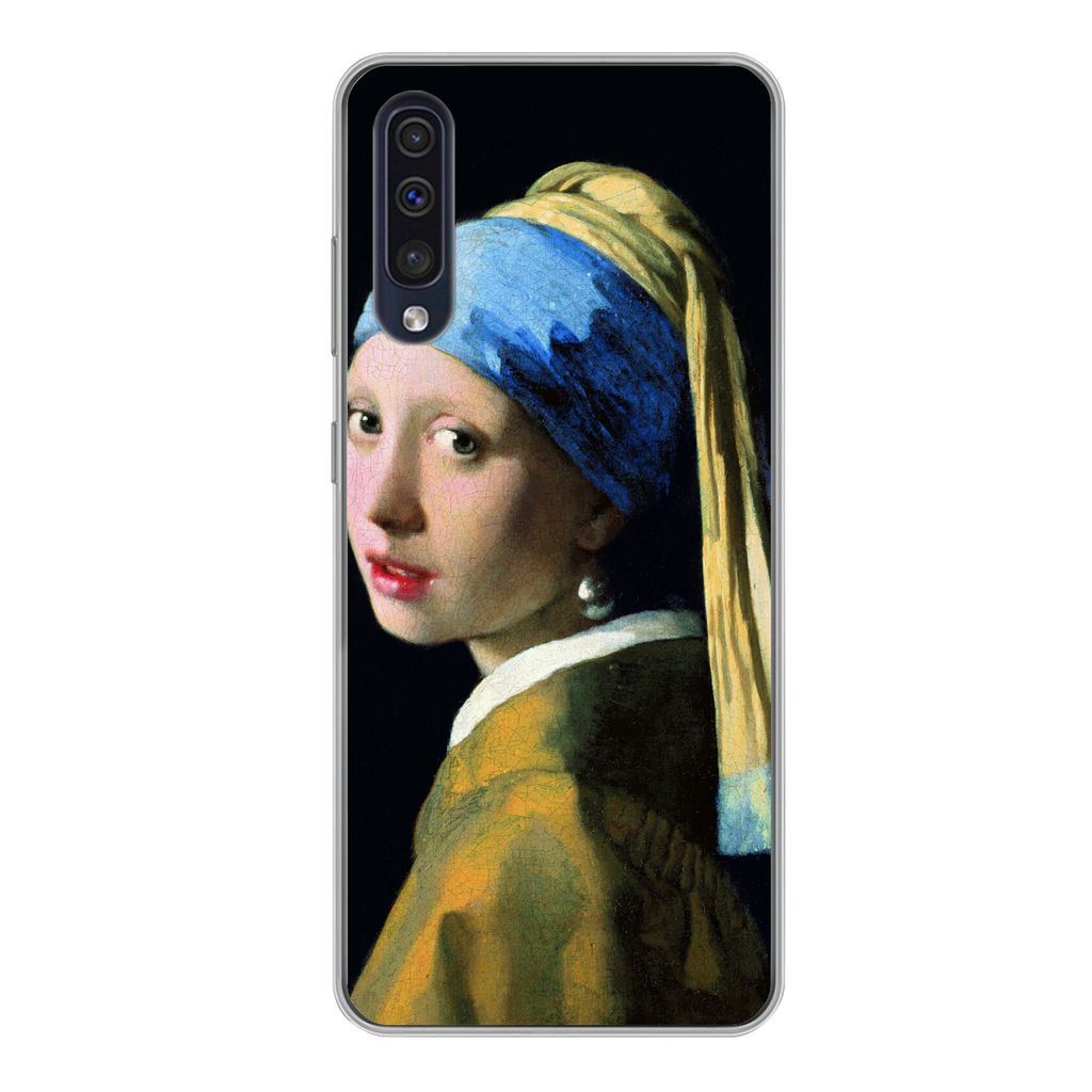 MuchoWow Handyhülle Schutzhülle Hülle für Samsung Galaxy A50 Das Mädchen mit dem Perlenohrring - Johannes Vermeer Silikon Softcase Handy Hü...