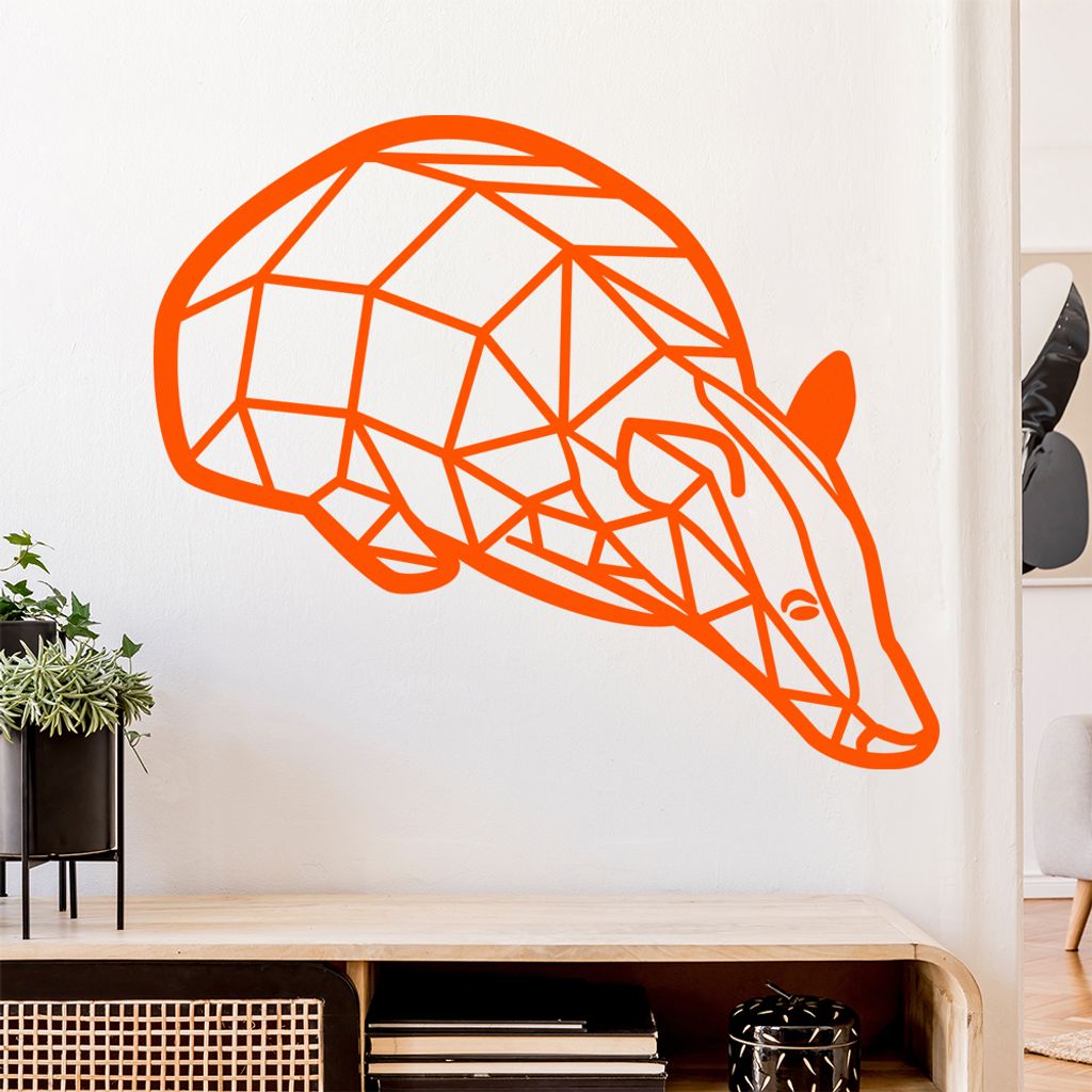 Dachs Grimbart Polygon Wandtattoo Wandaufkleber Wall Sticker - Dekoration, Küche, Wohnzimmer, Schlafzimmer, Badezimmer