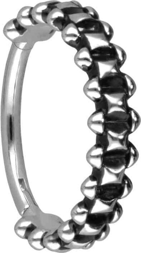 Ohrpiercing, Nasenpiercing, Septum Piercing Chirurgenstahl Segmentring Clicker NIETENDESIGN Silber Innendurchmesser: 12 mm