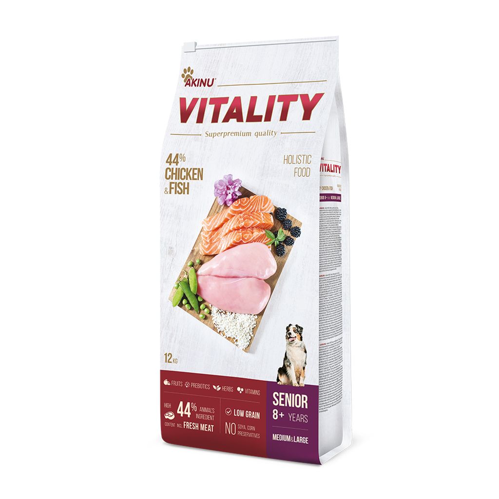 Akinu VITALITY Kuřecí & rybí granule krmivo pro seniorní Obrázek produktu 