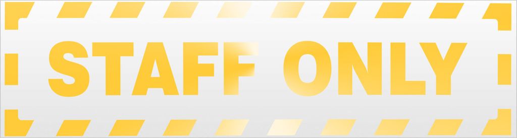 Kiwistar Staff only gestreift Magnetschild Schild magnetisch - 20cm Gelb - reflektierend - Magnetfolie für Auto PKW Kfz