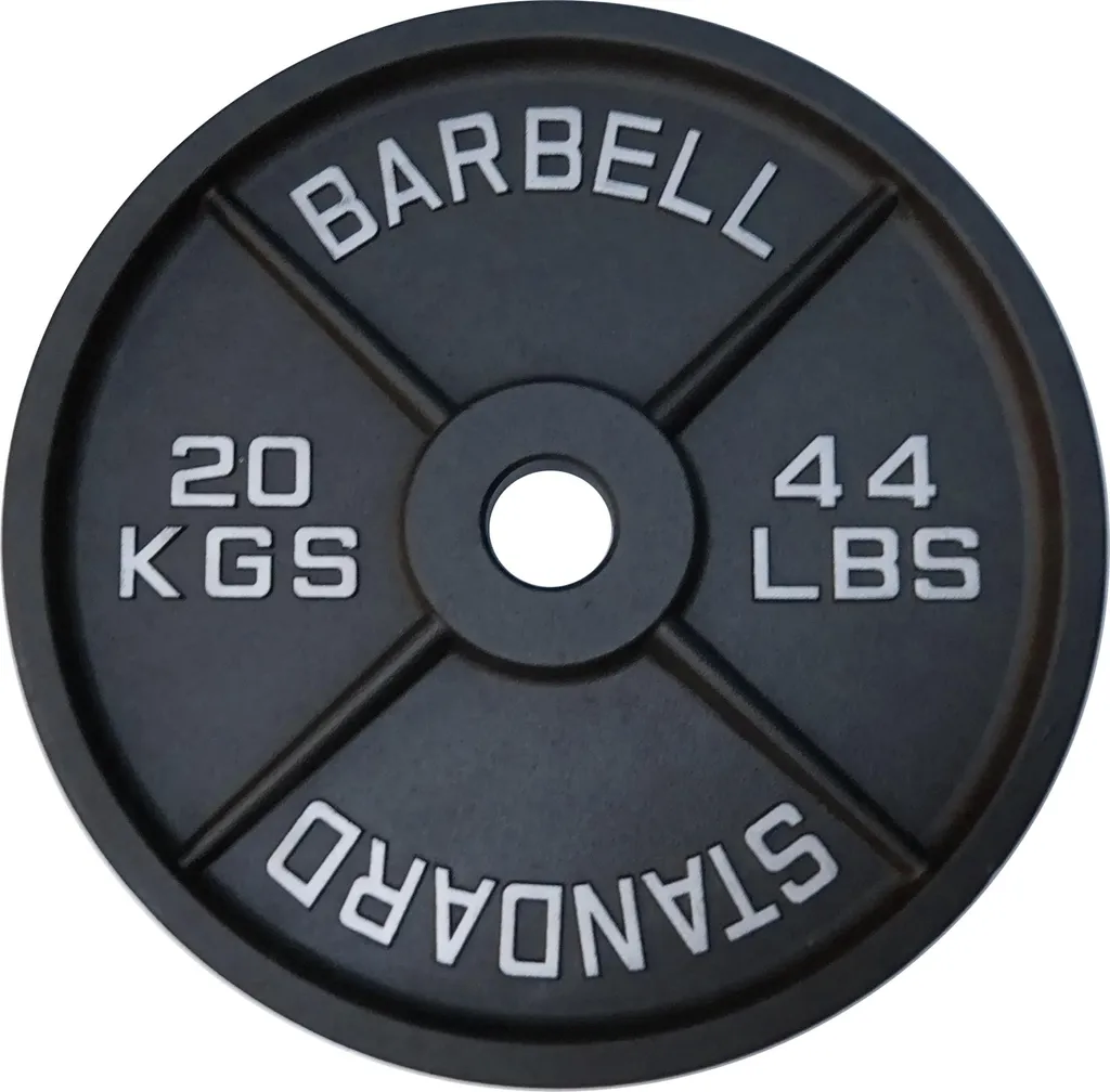 Poids de musculation 20 kg en fonte pour barre olympique de 50 mm