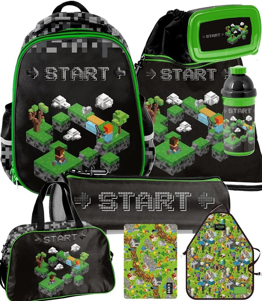 MINECRAFT Schulranzen Set 8in1 Ranzen Federmäppchen Produktbild 