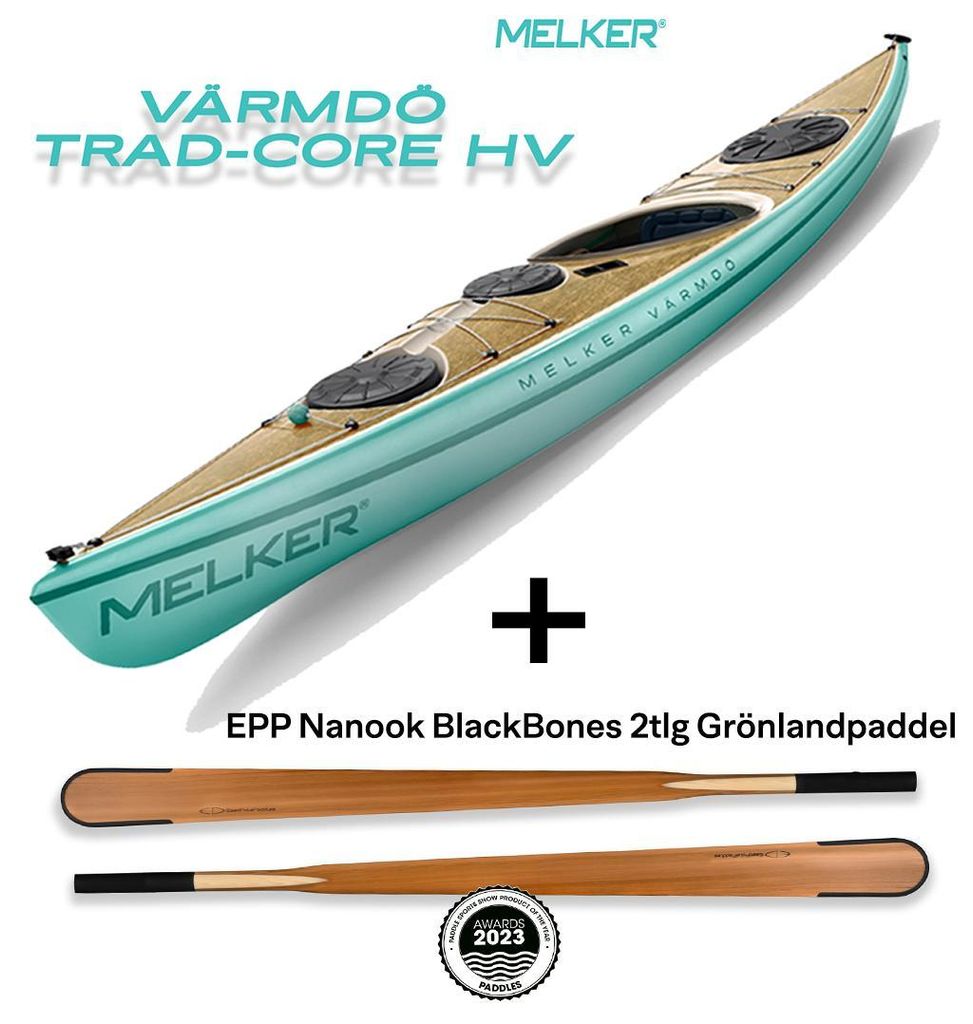 Melker Värmdö Trad-Core HV (High Volume) mit Grönlandpaddel (EPP Nanook BlackBones 2tlg), Melker Material:Trad-Core, Farbe (Herstellerbezeichnun...