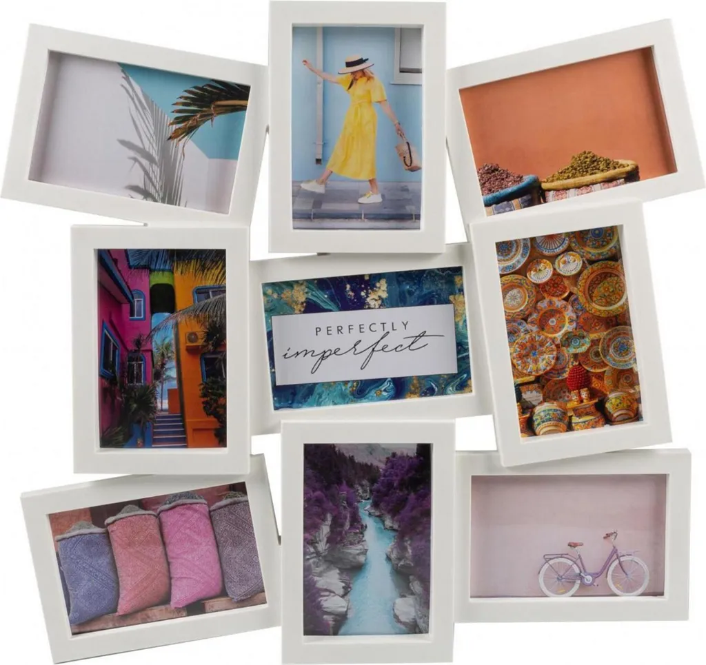 Cadre Photo Pêle-Mêle Mural Blanc Henzo Daisy pour 9 Vues 10x15 cm