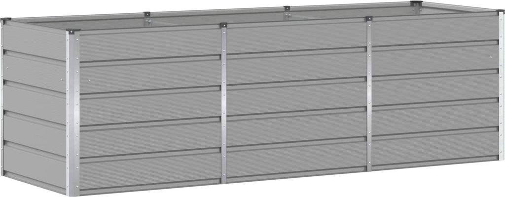 vidaXL Pflanzkübel Hellgrau 240 x 80 x 75 cm Stahl