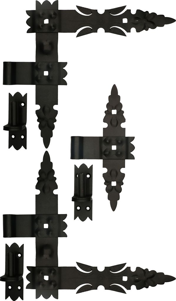 KOTARBAU Winkelband Geschmiedet 300x300mm Satz 2x Scharnier + Kloben und Mittelband Komplet Satz für Pforten