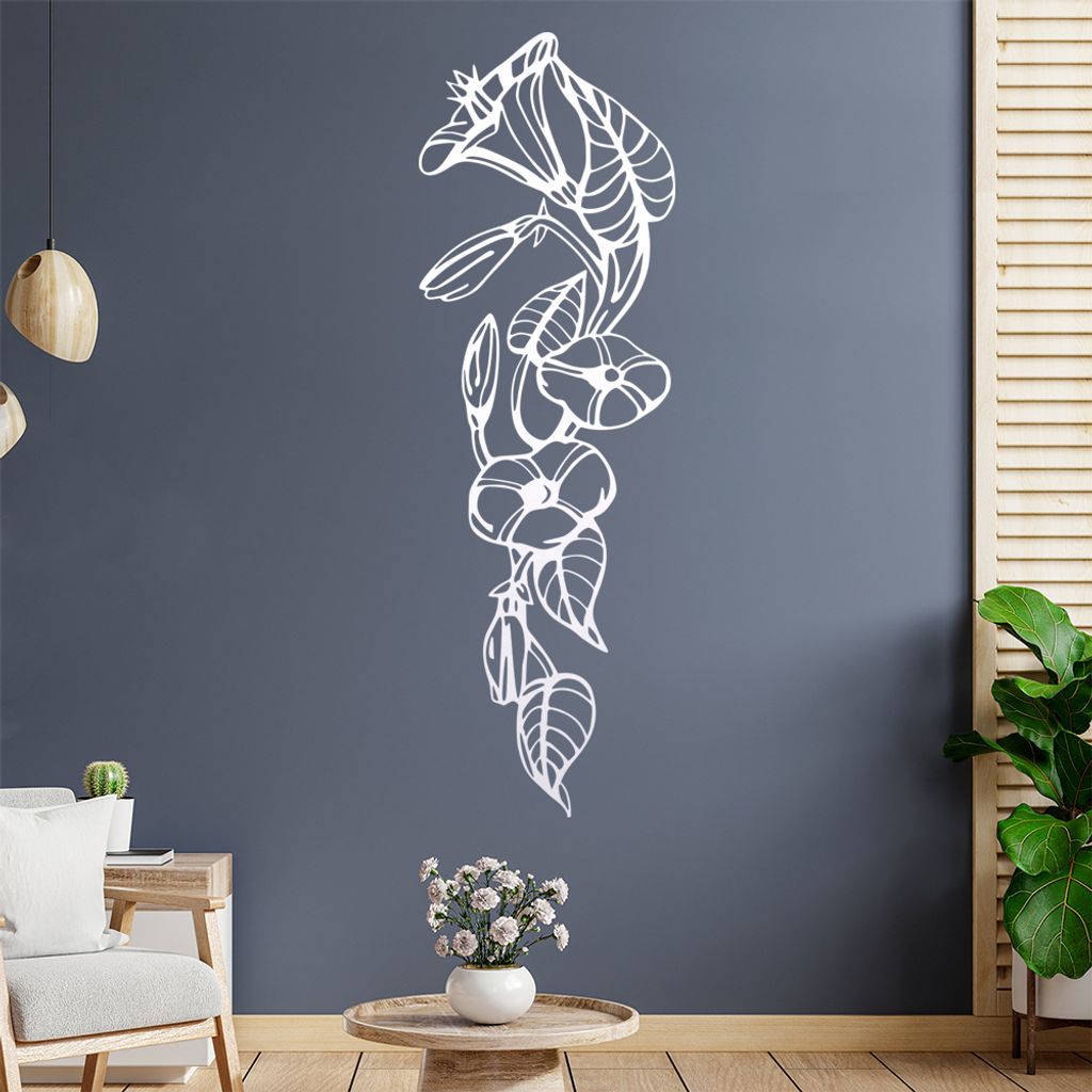 Blume - Ranken Wandtattoo in 6 Größen - Wandaufkleber Wall Sticker - Dekoration, Küche, Wohnzimmer, Schlafzimmer, Badezimmer