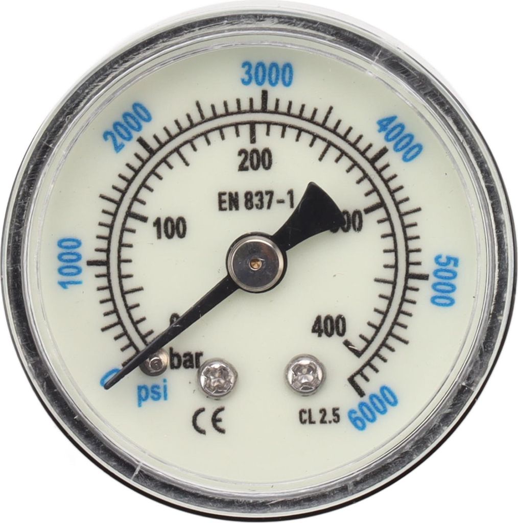 6000 Psi CO2-Manometer 1/8npt Gewinde Luftdruckmesser Doppelskala Leuchtkohlendioxid-Messgerät