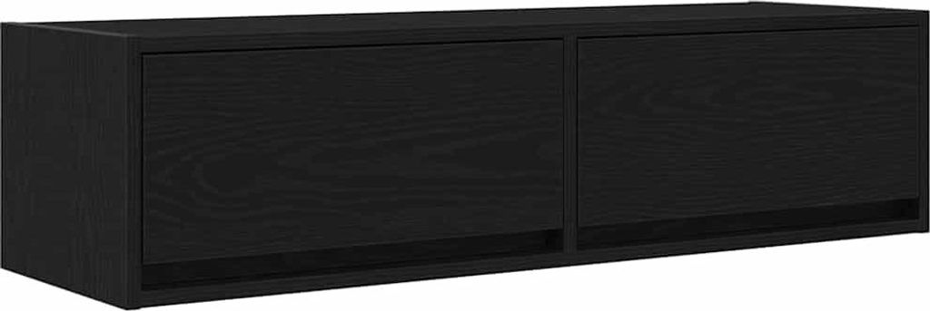 TV-Schränk Wandmontiert Schwarz Eichen-Optik 100 x 31 x 25,5 cm