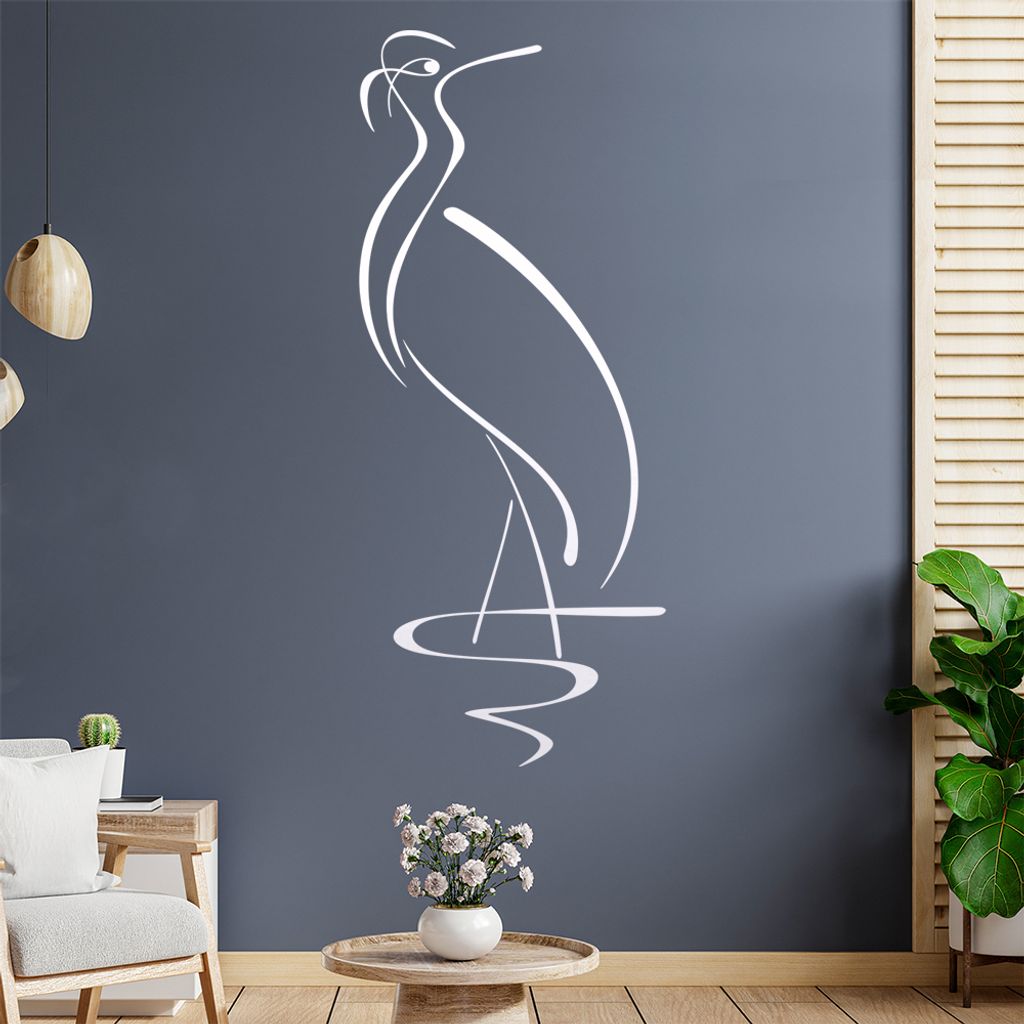 Vogel Linien Wandtattoo in 6 Größen - Wandaufkleber Wall Sticker - Dekoration, Küche, Wohnzimmer, Schlafzimmer, Badezimmer