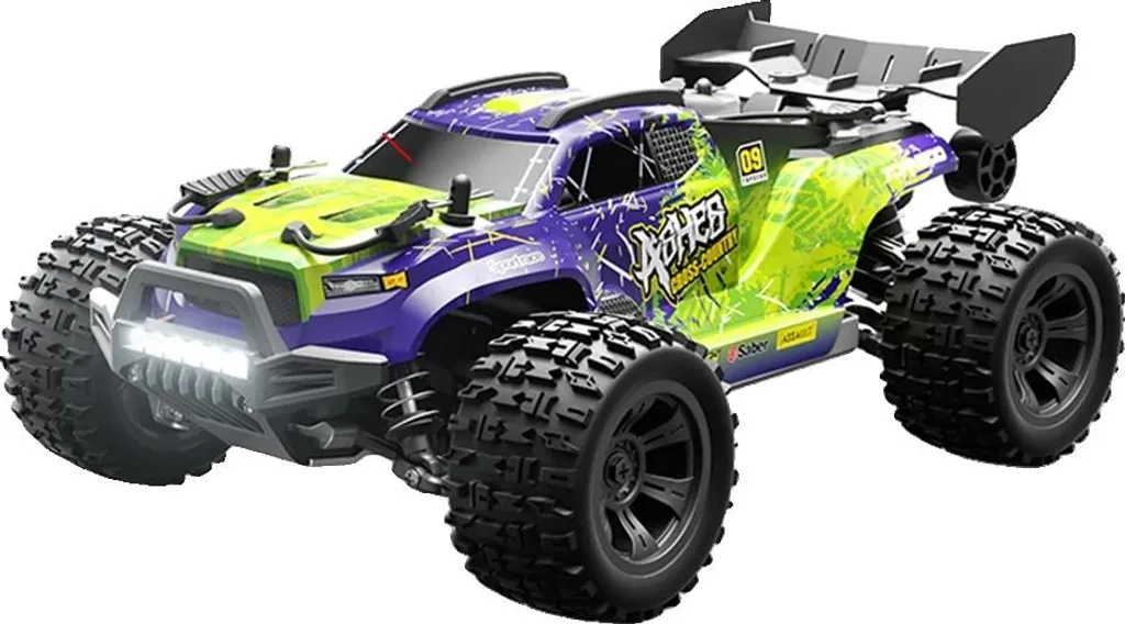 Voiture RC 40 km/h avec feux LED puissants et pneus grip tout-terrain
