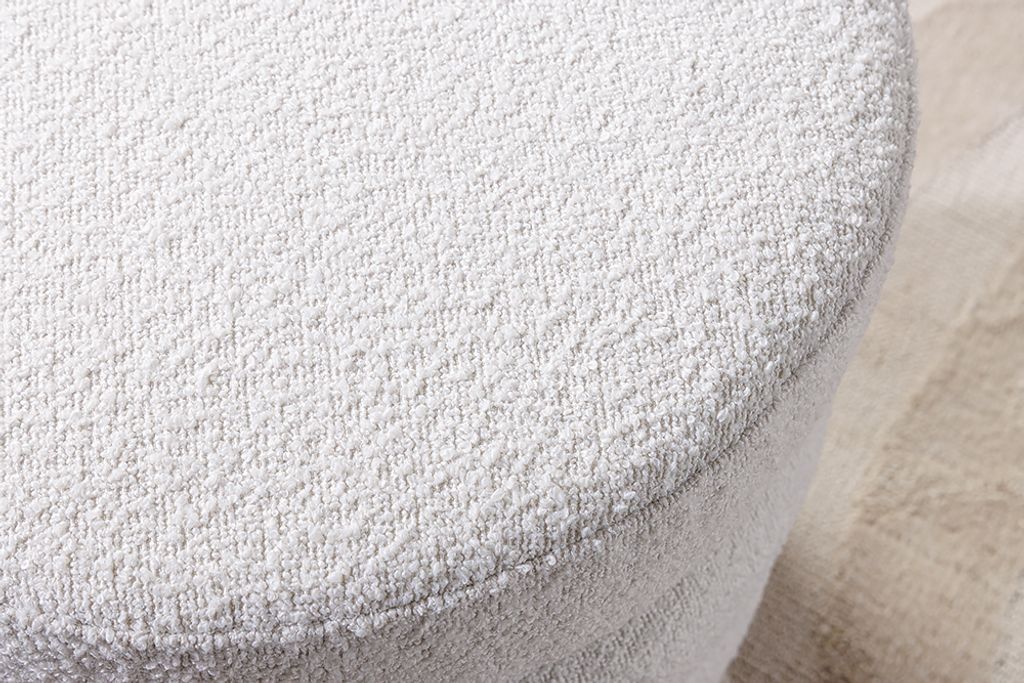 riess-ambiente Runder Hocker VOGUE 50cm creme weiß Bouclé Produktbild 10