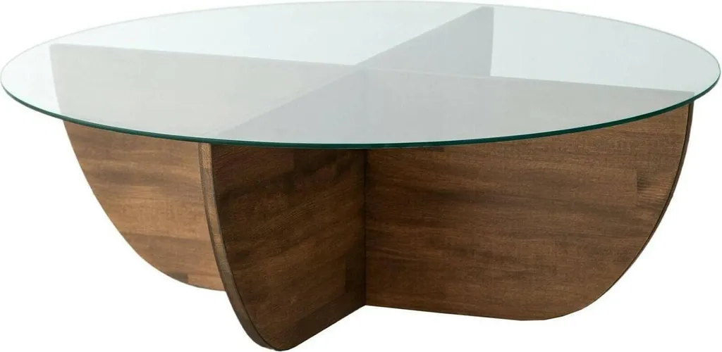 Table basse carrée en bois noyer Jolanda 90x90 cm avec espace de rangement