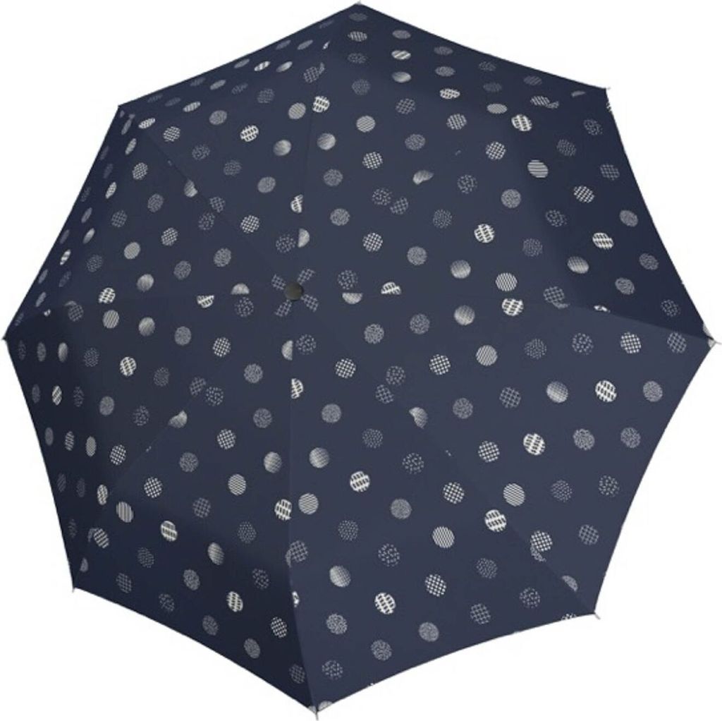 doppler Taschenregenschirm Regenschirm Fiber Mini Timeless Tupf Navy blau mehrfarbig