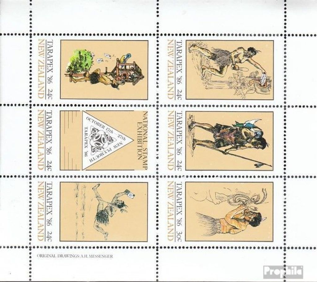 Briefmarken Neuseeland 1985 Mi 925-930 Kleinbogen (kompl.Ausg.) postfrisch TARAPEX