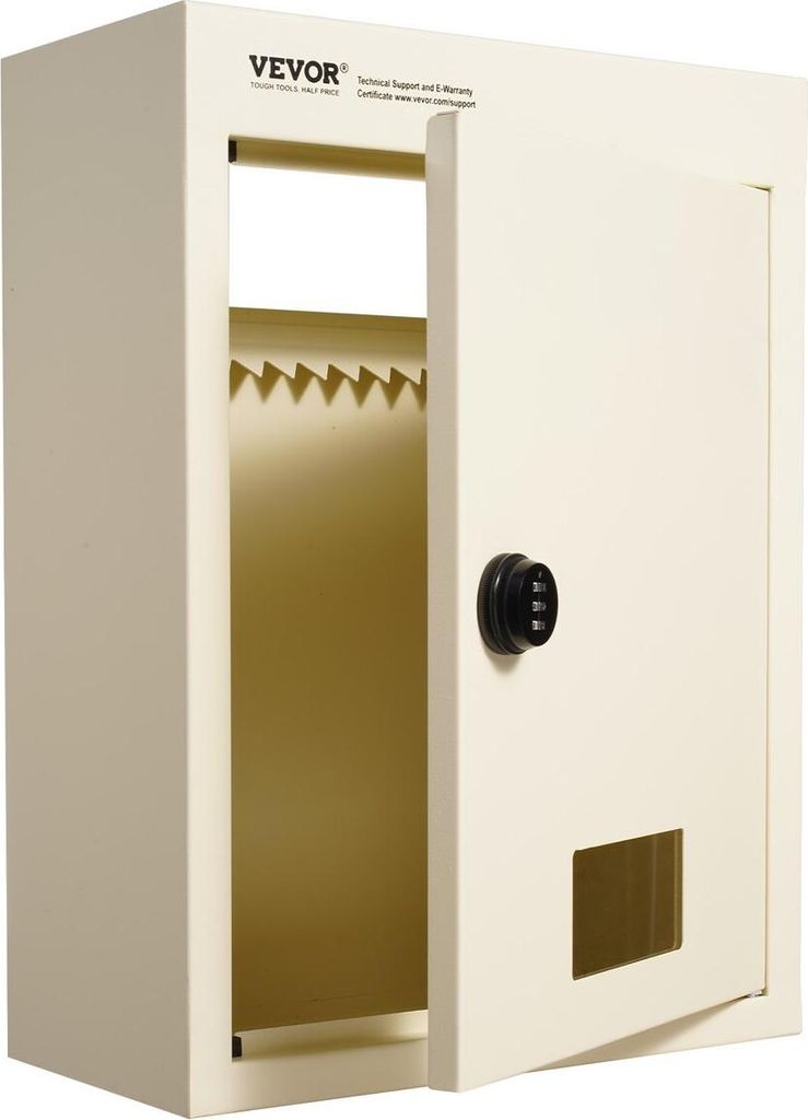 Through The Wall Drop Box 12.5x6.3x16.9" Mailbox with Code Lock Beige