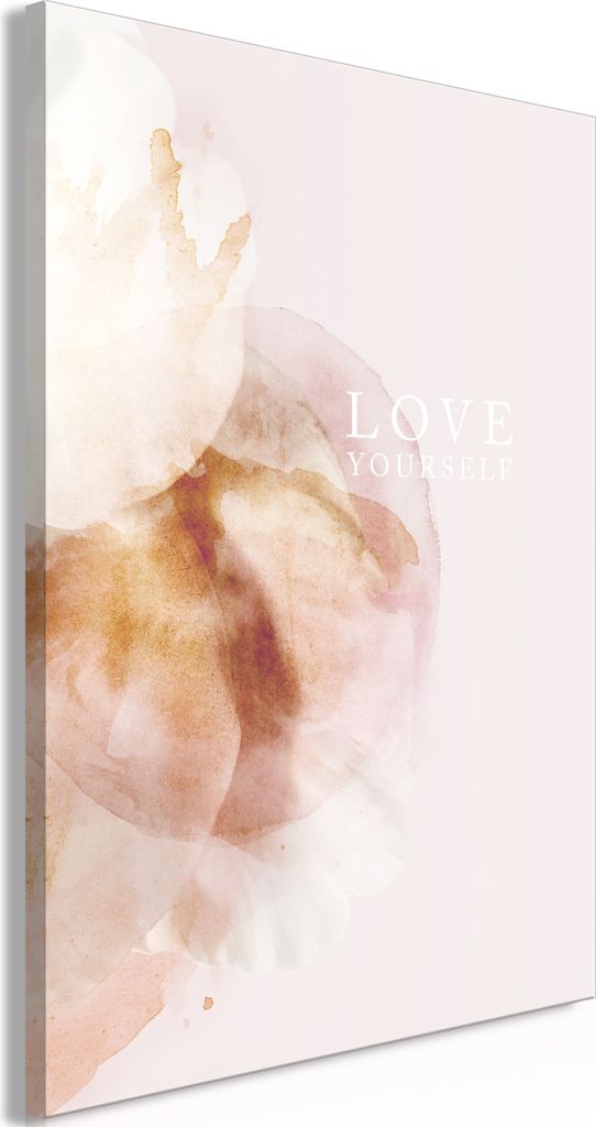 Italienischer Leinwand Leinwandbild - Love Yourself (1 Part) Vertical 60x90 cm Text m-A-0988-b-a