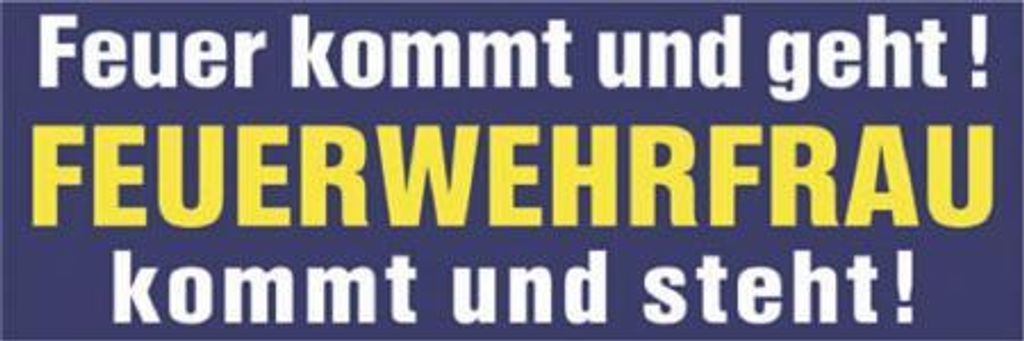 Auto-Aufkleber "Feuer kommt und geht! FEUERWEHRFRAU kommt und steht!" NEU Gr. ca. 13 x 6cm (307726)