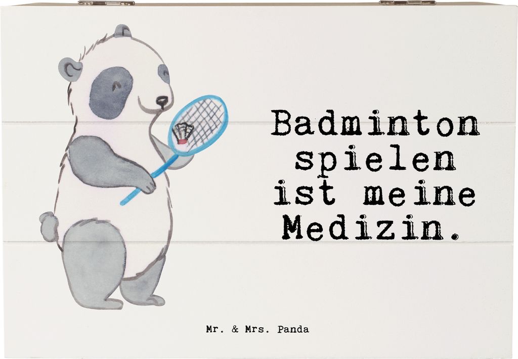 Mr. & Mrs. Panda Box Panda Badminton  22 x 15 cm - Weiß - Produktbild 