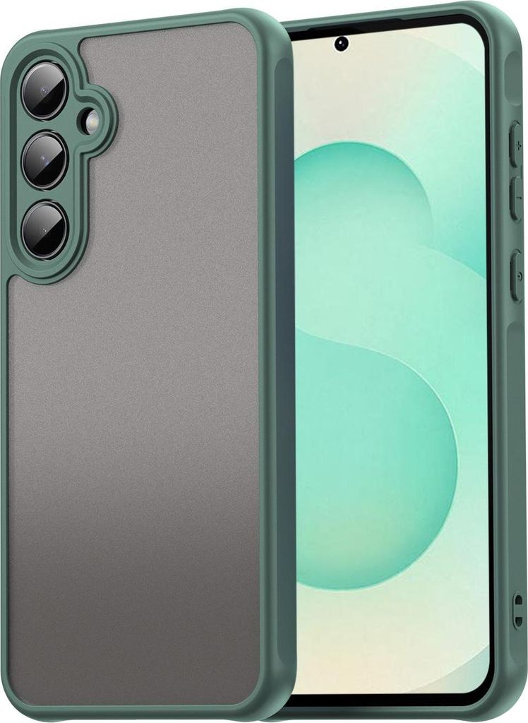 Hülle für Samsung Galaxy S25 Plus/S24 Plus - Phonesta AirFrost Semi-Transparent Back Cover - Matt Grün